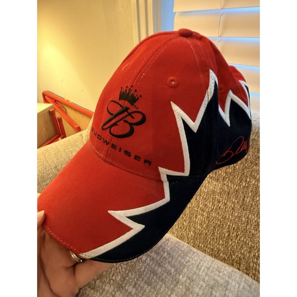 Budweiser Men's Dale Earnhart Jr. Cap. One Size. Hook and Loop Closure.